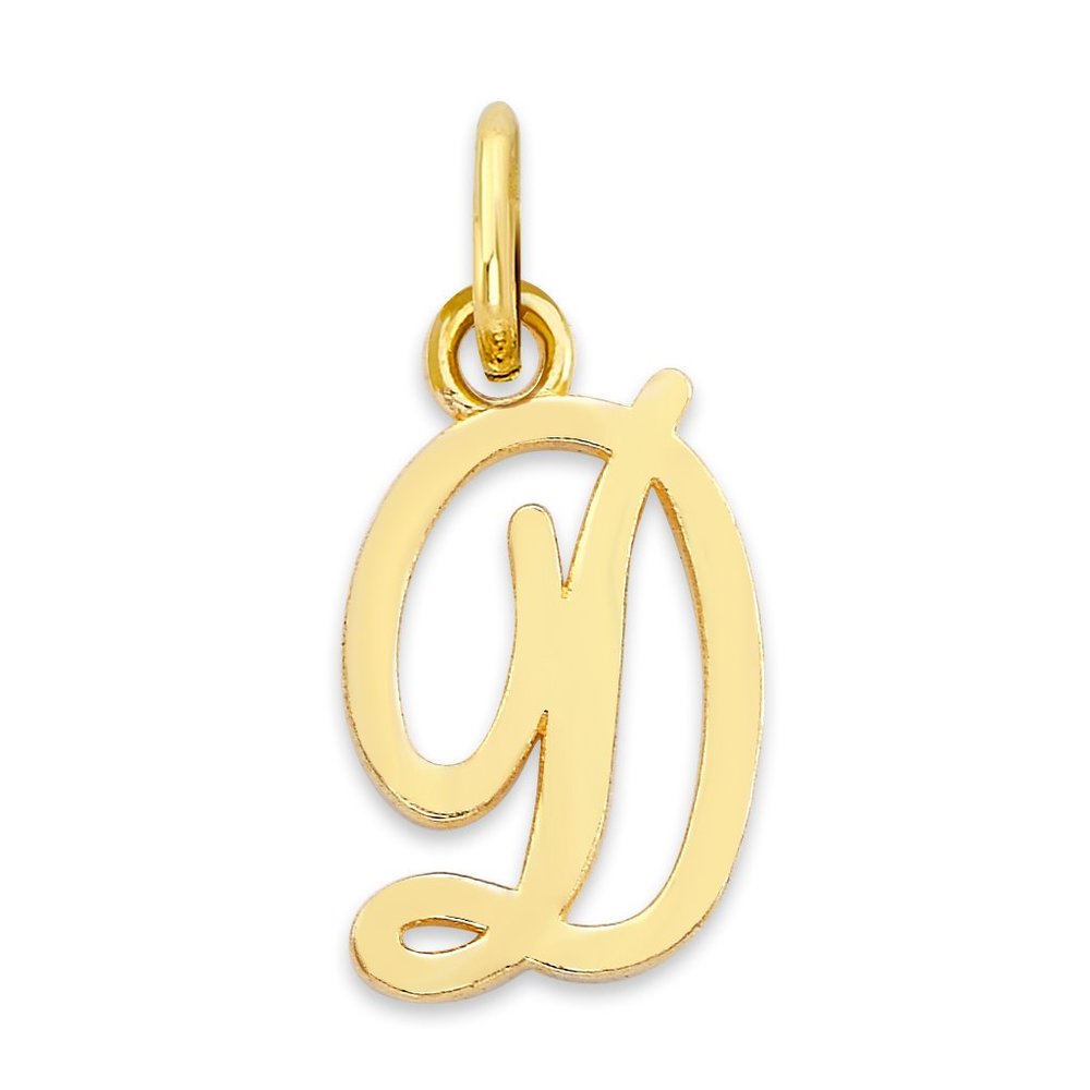 Solid 10k Gold Initial Charm for Bracelet - Personalized Cute Letter Jewelry